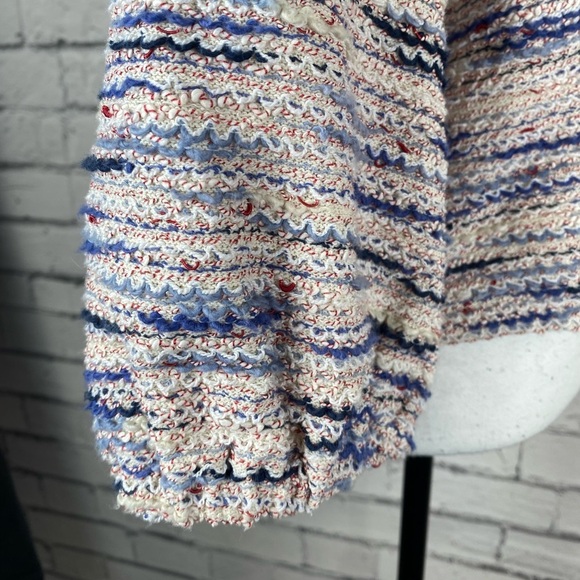 Madewell Pink Purple Marl Knit Lightweight Crop V Neck Boho Sweater size Medium - Picture 7 of 11